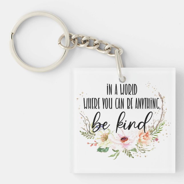 Llavero Sé amable Vintage Wild Flowers Mental Health (Frente)