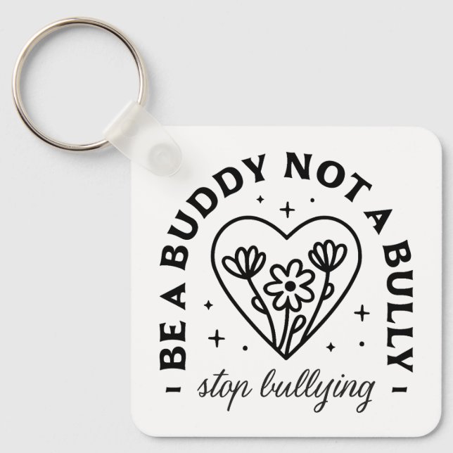 Llavero Sé amigo, no matón, deja de intimidar. (Anverso)