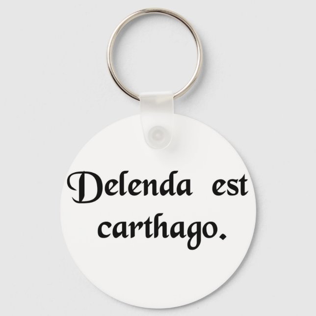 Llavero Se debe destruir el Cartago. (Anverso)