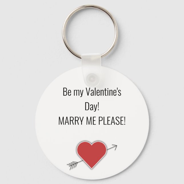 Llavero ¡Sé mi El día de San Valentín! ¡CASARME POR FAVOR! (Anverso)