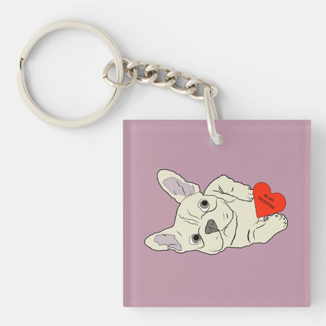 Llavero Sé mi San Valentín, perro (Frente)