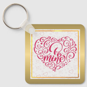 Llavero Sé Mía" Texto Vintage: Feliz Día de San Valentín