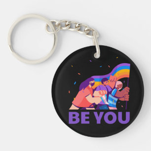 Llavero Sé tú. LGTB+Orgullo. Bandera del arco iris Keychai