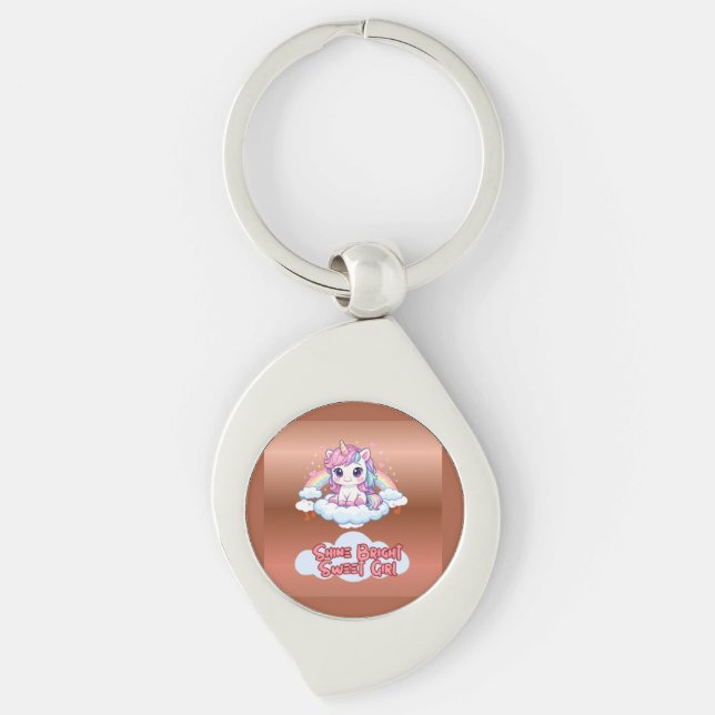 Llavero Sé Tu Propio Arcoíris Cute Unicornio  (Anverso)