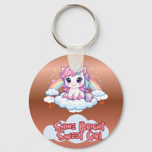 Llavero Sé Tu Propio Arcoíris Cute Unicornio 