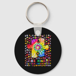 Llavero Sea amable rompecabezas Tie Dye Autism Conciencia