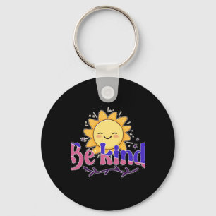 Llavero Sea amable, Sunshine sonriente, lindo mensaje posi