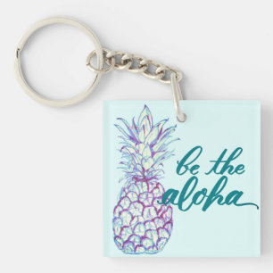 Llavero Sea el minitrillo cuadrado de piña de Aloha