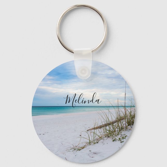 Llavero Sea Oats And White Sand Beach Morning Key Chain (Anverso)