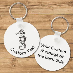 Llavero Seahorse Black Keychain