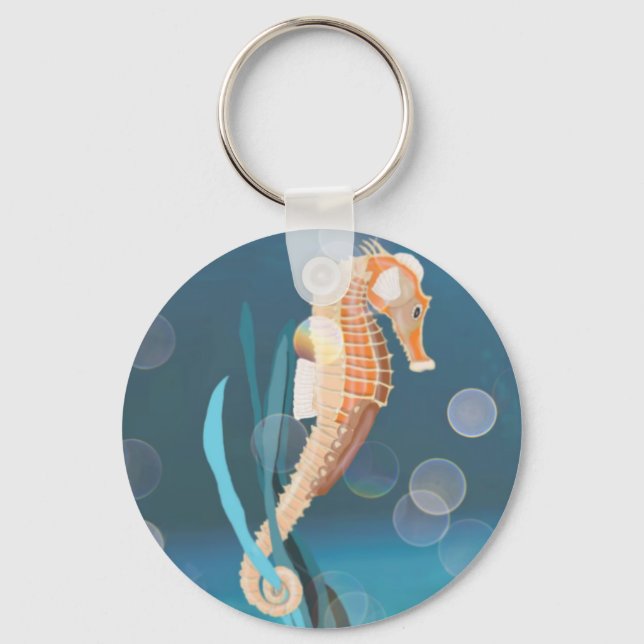 Llavero Seahorse tethered on Seaweed (Anverso)