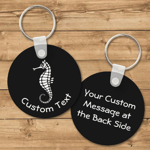 Llavero Seahorse White Keychain