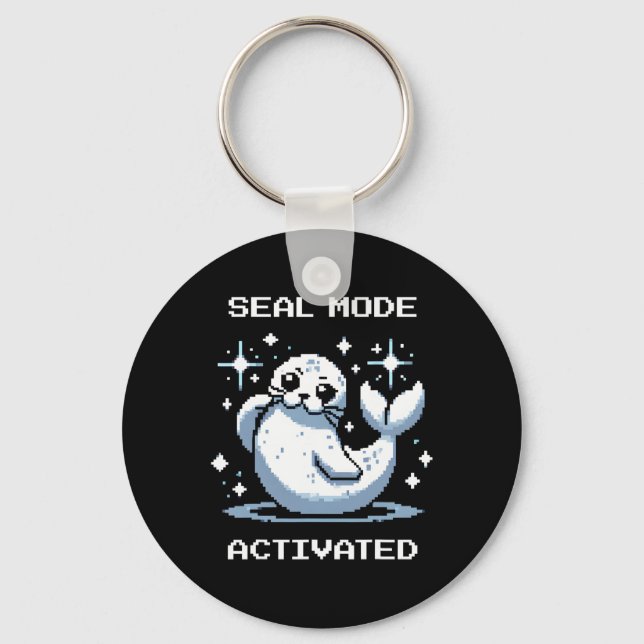 Llavero Seal Mode Activated Pixel Art Seal Retro Gamer Sty (Anverso)