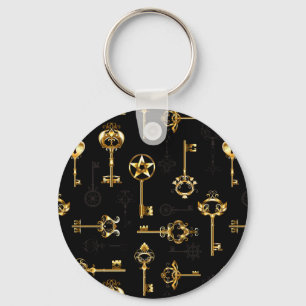 Llavero Seamless Pattern with Golden Keys