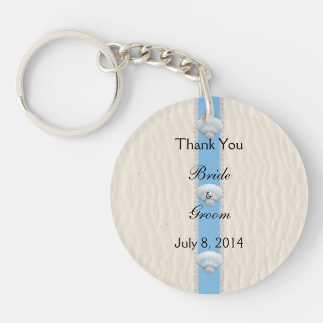 Llavero Seashell Beach Wedding Gracias (Frente)