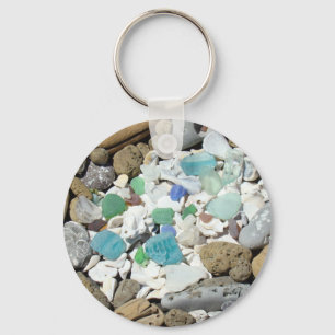 Llavero Seashells Beach Ocean Coastal keychain Sea Glass