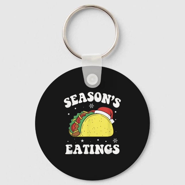Llavero Season's Eatings Funny Christmas Taco Lover  (Anverso)