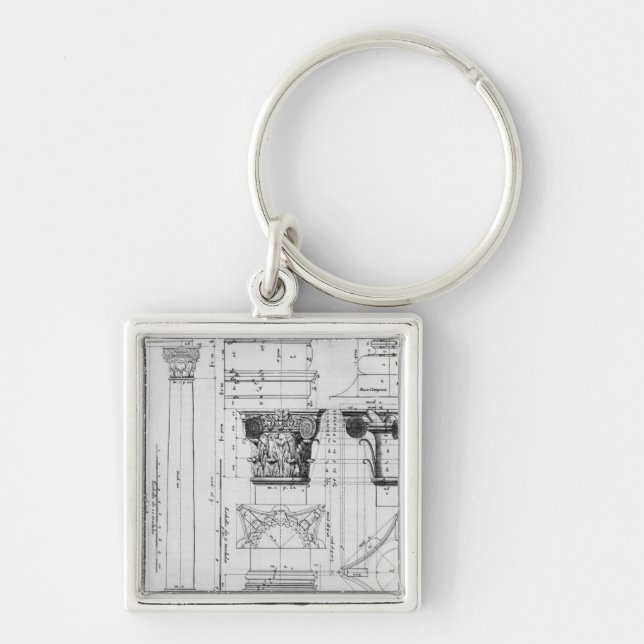 Llavero Sección y elevación de una columna compuesta (Frente)