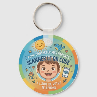 Llavero Sécurité Enfant QR Code Pour contacter parents