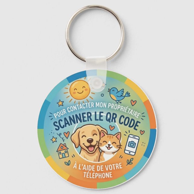 Llavero Sécurité QR Code Animaux (Anverso)