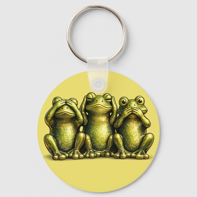 Llavero See Hear Speak No Evil Funny Frogs (Anverso)