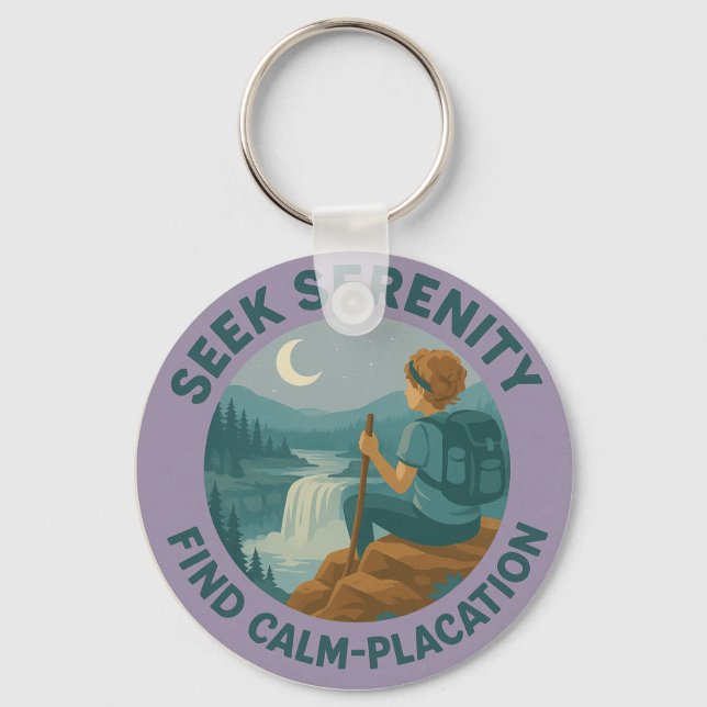 Llavero Seek Serenity – Find Calm-Placation Keychain (Anverso)