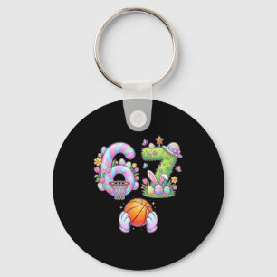 Llavero Seis Siete 67 Pascua Niños Baloncesto Conejo Caza