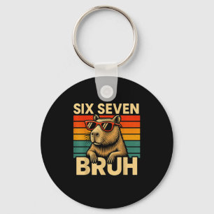 Llavero Seis Siete Bruh Capybara Retro Antiguo Divertido 6