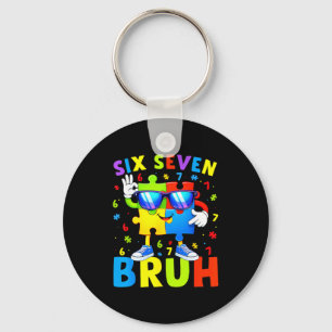 Llavero Seis siete bruh conciencia del autismo 67 autismo
