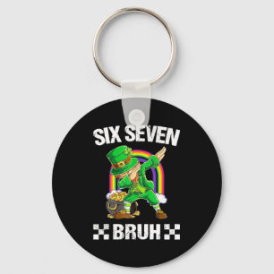 Llavero Seis Siete Bruh Dabbing Duende Día de San Patricio