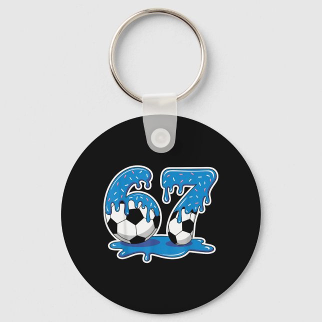 Llavero Seis Siete Fútbol Helado Goteo Diseño Divertido (Anverso)