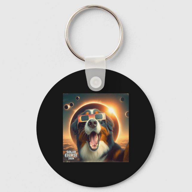 Llavero Selfie Bernese Mountain Dog Mens Solar Eclipse (Anverso)