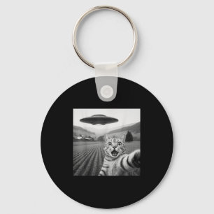 Llavero Selfie De Gato Con Alien Ufo Graciosos Regalos De