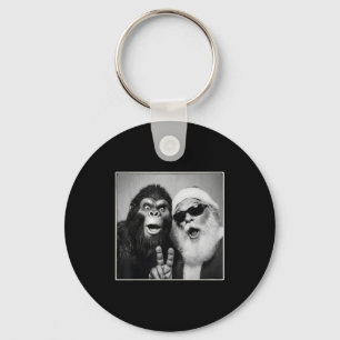 Llavero Selfie de Santa Claus con Bigfoot Navidad Divertid