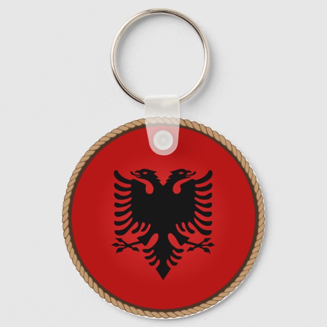 Llavero Sello de bandera de Guay Albania (Anverso)