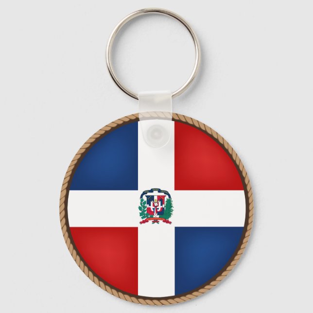 Llavero Sello de bandera de la República Dominicana de Gua (Anverso)