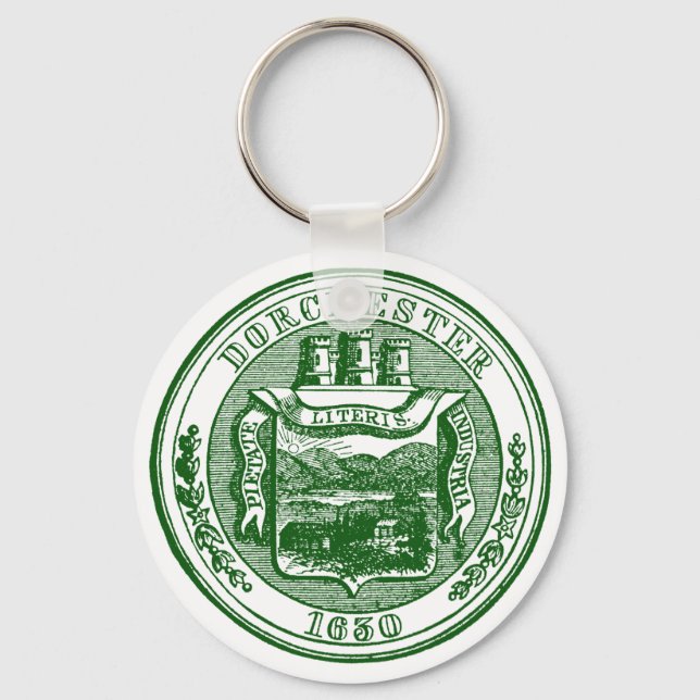 Llavero Sello de Dorchester Massachusetts, verde (Anverso)