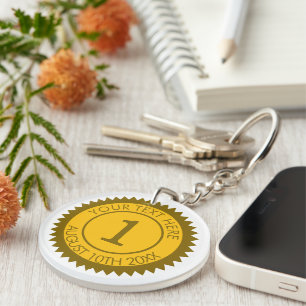 Llavero Sello de estrella de certificado dorado número uno