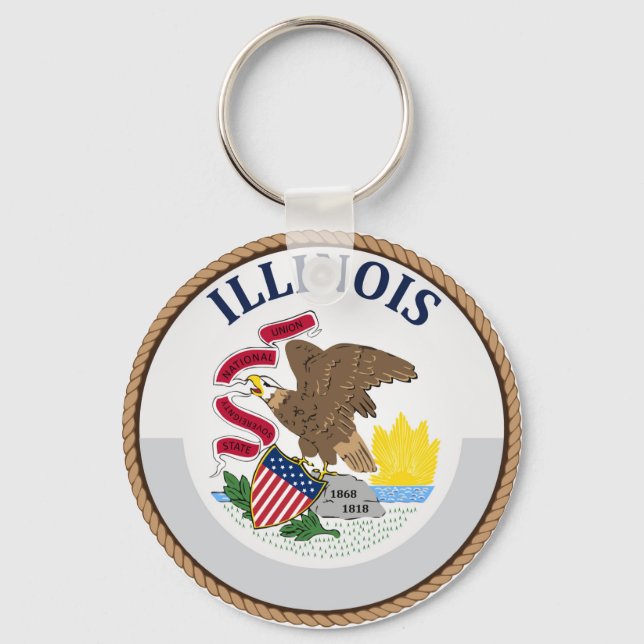 Llavero Sello de la bandera de Illinois (Anverso)