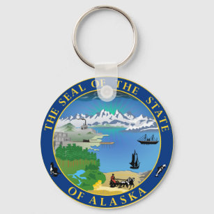 Llavero Sello de la cadena de claves de Alaska State USA