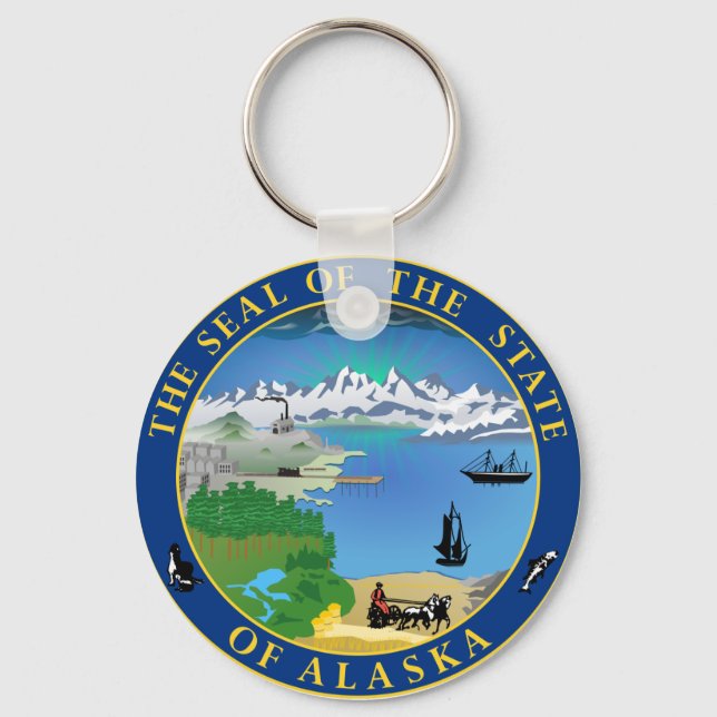 Llavero Sello de la cadena de claves de Alaska State USA (Anverso)
