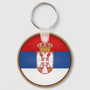 Llavero Sello fresco de la bandera de Serbia