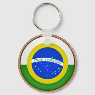 Llavero Sello fresco de la bandera del Brasil
