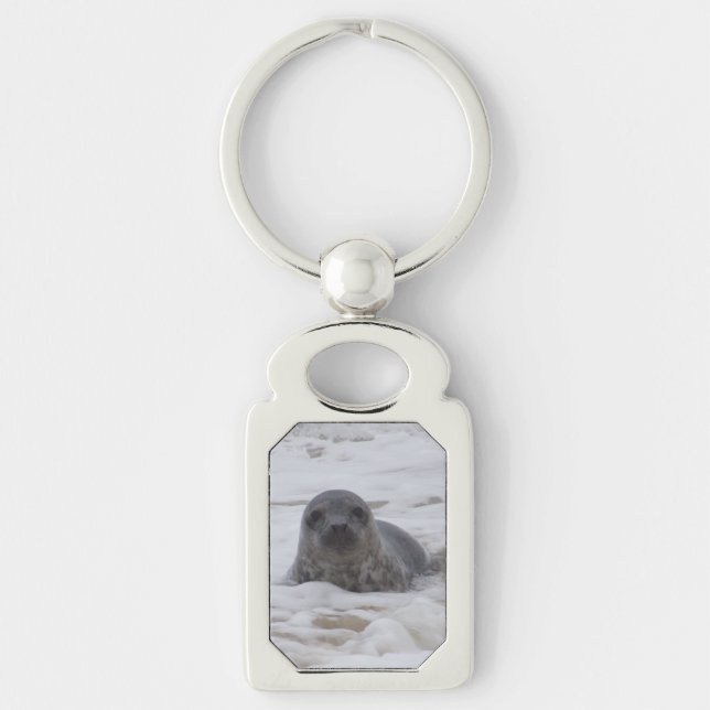 Llavero Sello - Rectángulo de imagen animal Cadena de clav (Anverso)