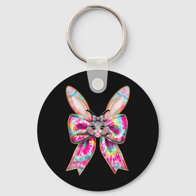 Llavero Semana Santa Bunny Face Tie Dye Coquette Bow Easte (Anverso)
