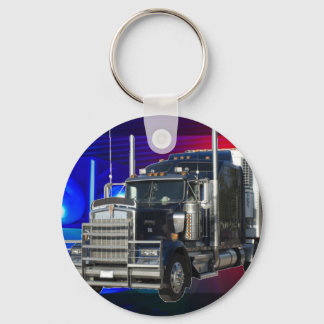 LLAVERO SEMI TRACTOR TRAILER WITH POLICE LIGHTS BACKGROUND