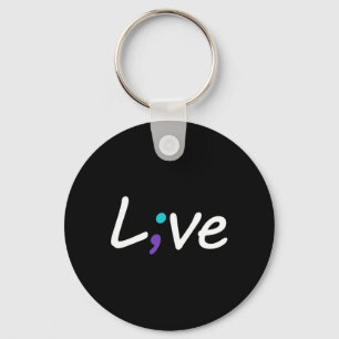 Llavero Semicolón de amor en vivo de prevención del suicid