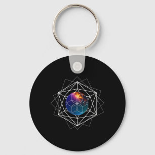 Llavero Semilla de la Vida Geometría Sagrada Galaxia Metaf