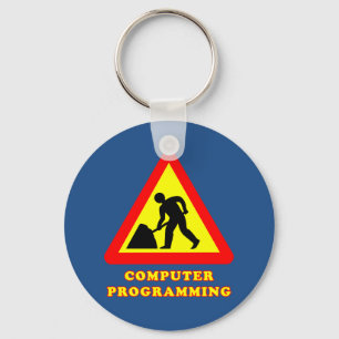 Llavero Señal de carretera divertida de programación de co