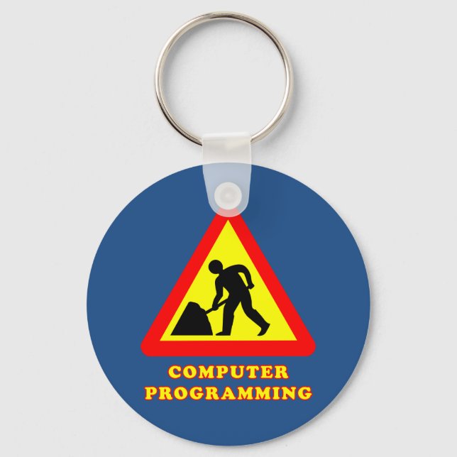 Llavero Señal de carretera divertida de programación de co (Anverso)